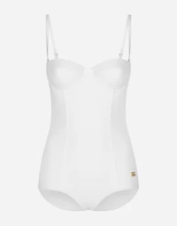Full swimsuit with balcony neckline