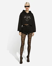 Jersey hoodie with Dolce&Gabbana logo lettering