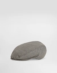 Virgin wool glen plaid flat cap