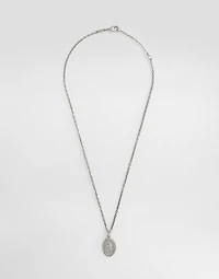 Metal necklace with engraved medallion