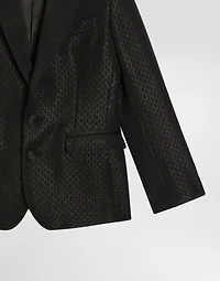 Single-breasted lamé jacquard wool jacket