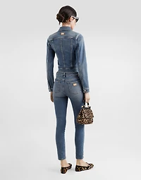 Cropped cotton denim jacket