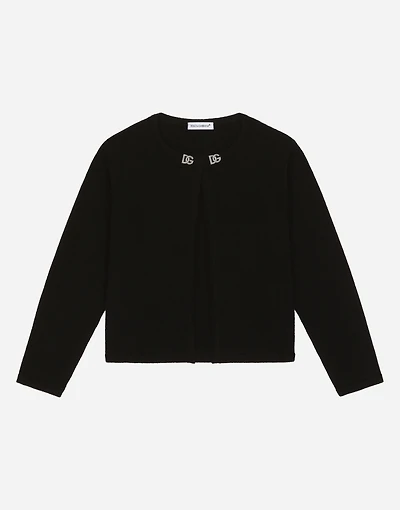 Cashmere cardigan with metal DG logo