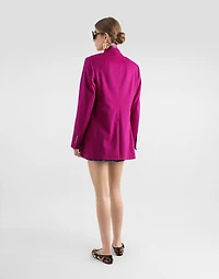 Silk satin shirt with pussy-bow