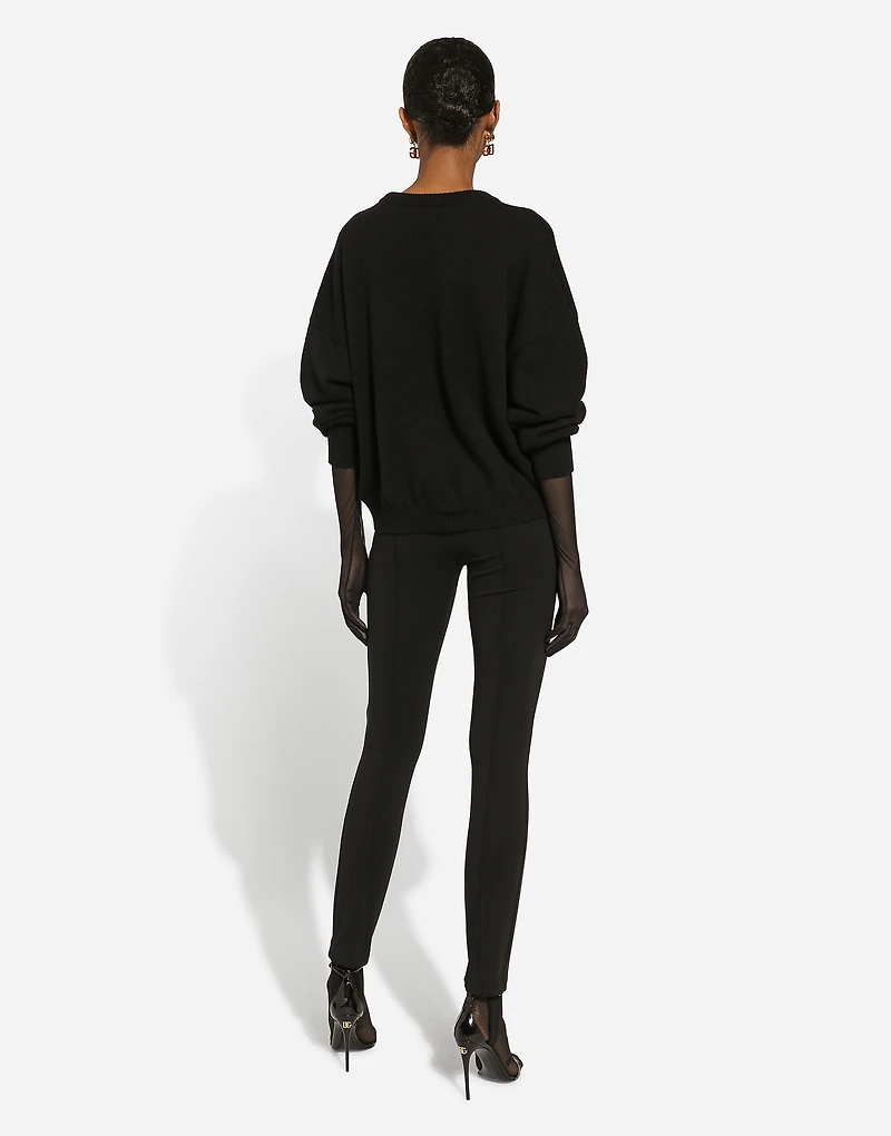 Jersey Milano rib leggings with stirrups