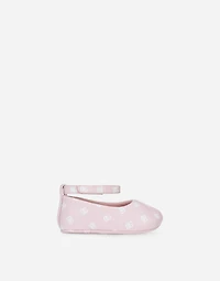 Nappa leather newborn ballet flats with DG-logo print