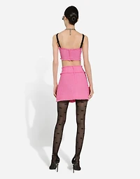 Raschel tweed miniskirt