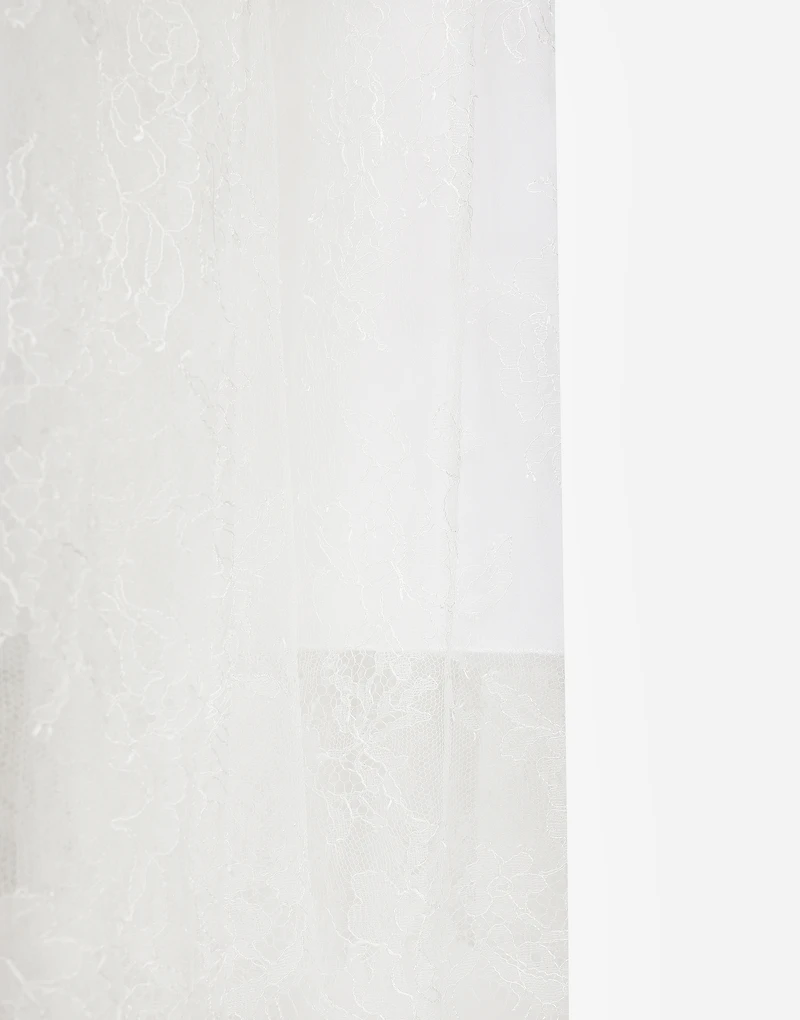 Long lace dress with corset detailing