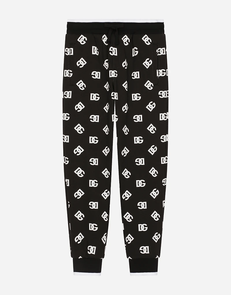 Jersey jogging pants with DG logo print