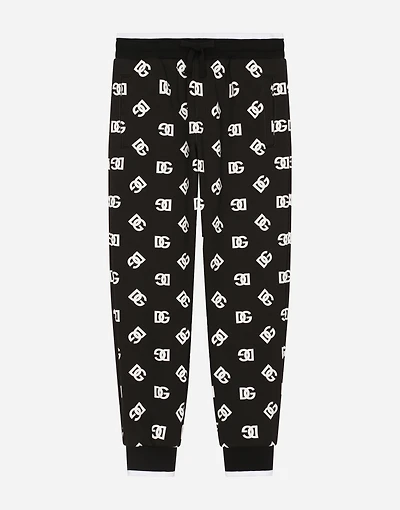 Jersey jogging pants with DG logo print