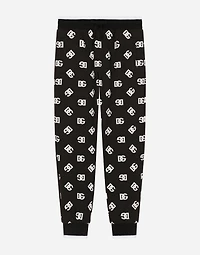 Jersey jogging pants with DG logo print