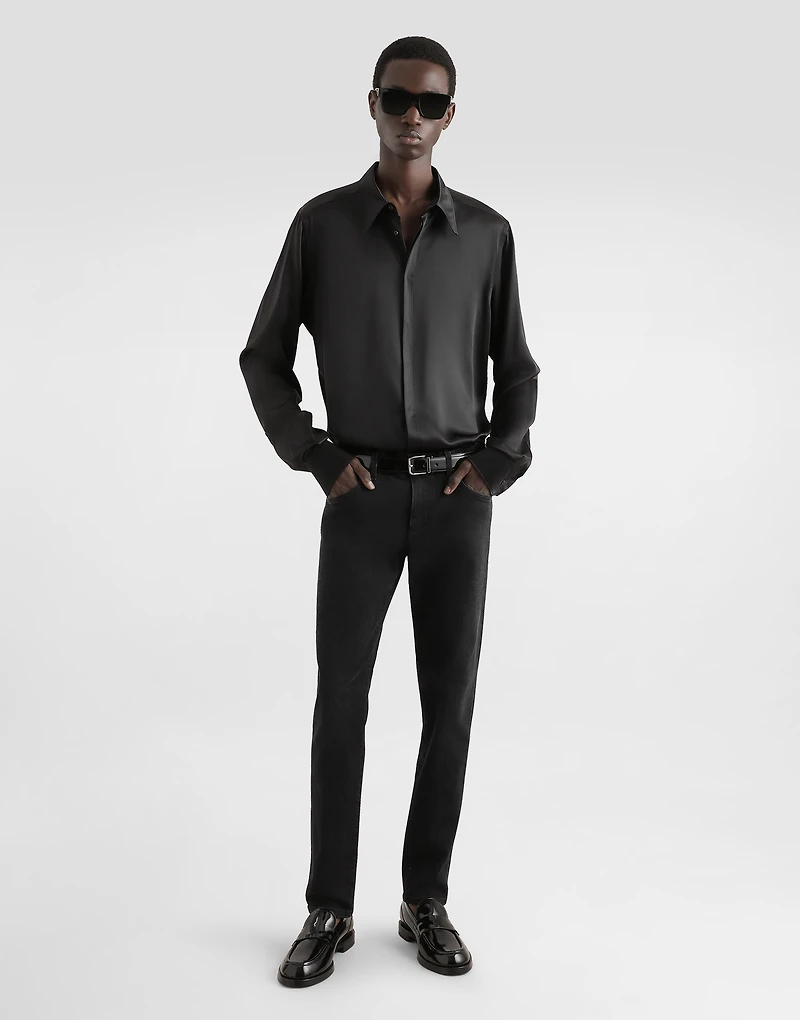 Silk satin Martini-fit shirt