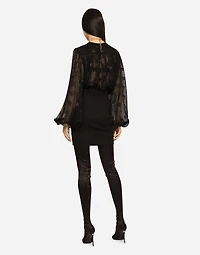 Milano rib miniskirt with DG logo