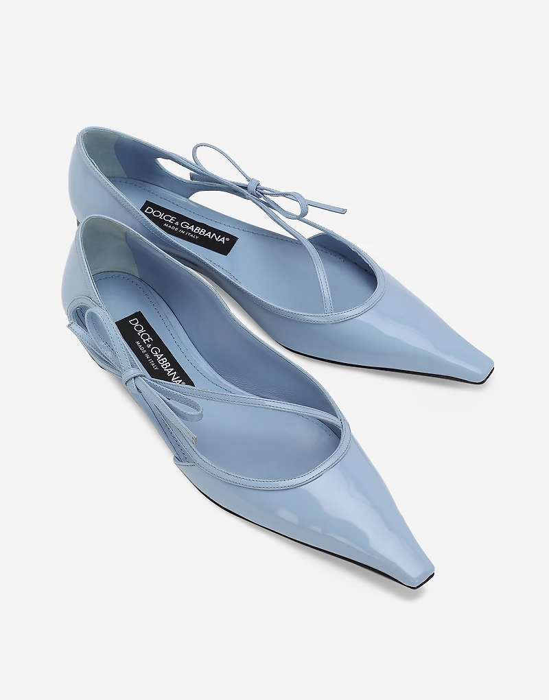 Polished calfskin ballet flats