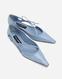 Polished calfskin ballet flats