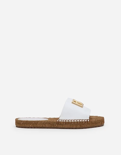 Nappa leather espadrille sliders with DG logo