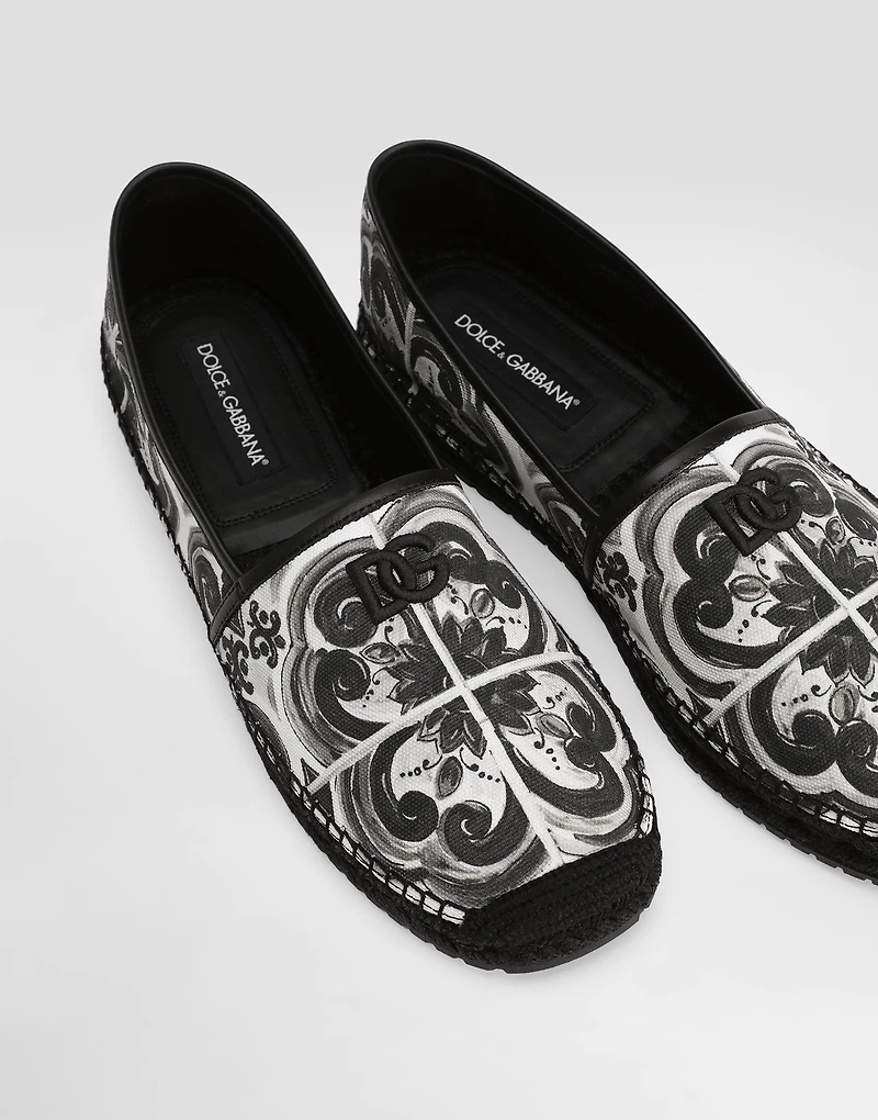 Majolica-print canvas espadrilles