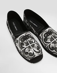 Majolica-print canvas espadrilles