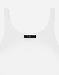 Fine-rib cotton singlet