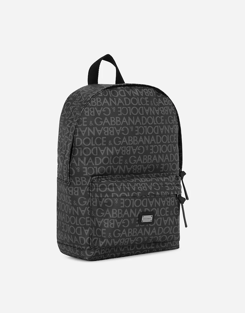Coated jacquard backpack