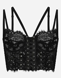 Lace lingerie corset with straps and eyelets