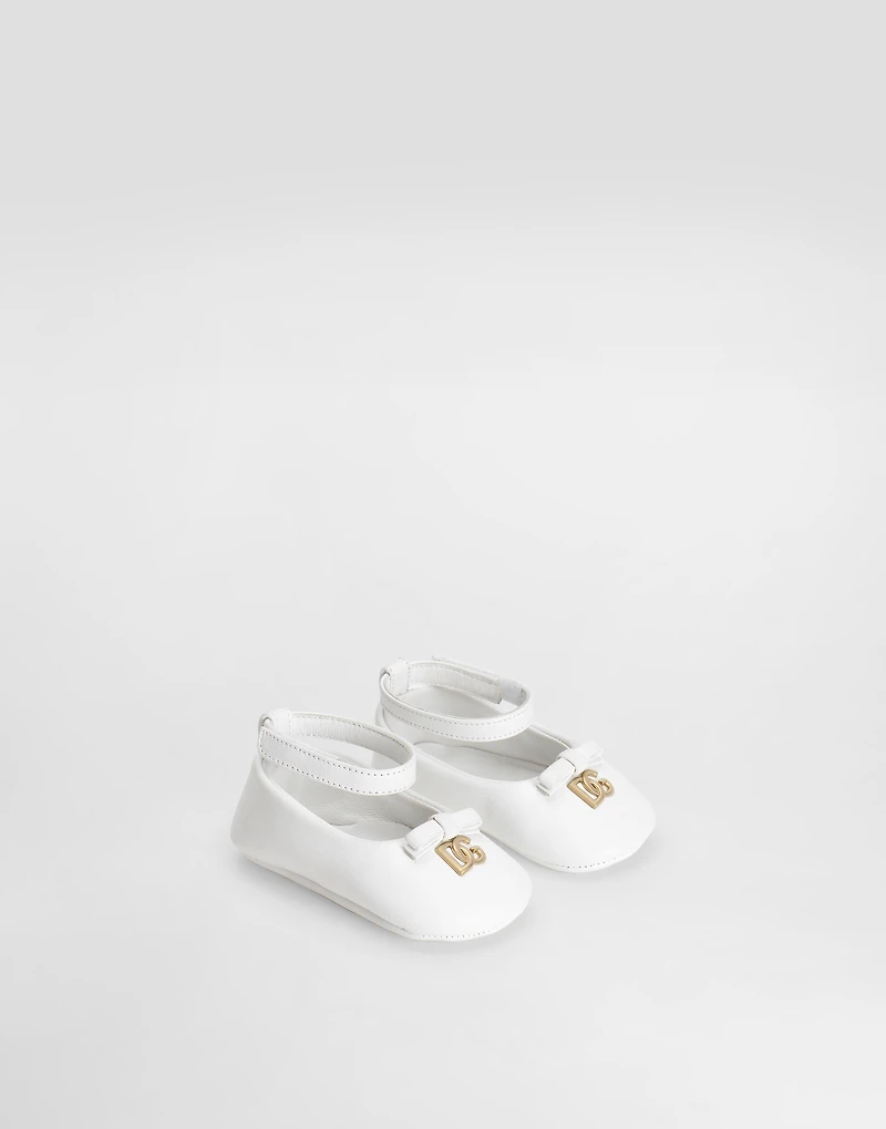 Nappa leather ballet flats with logo