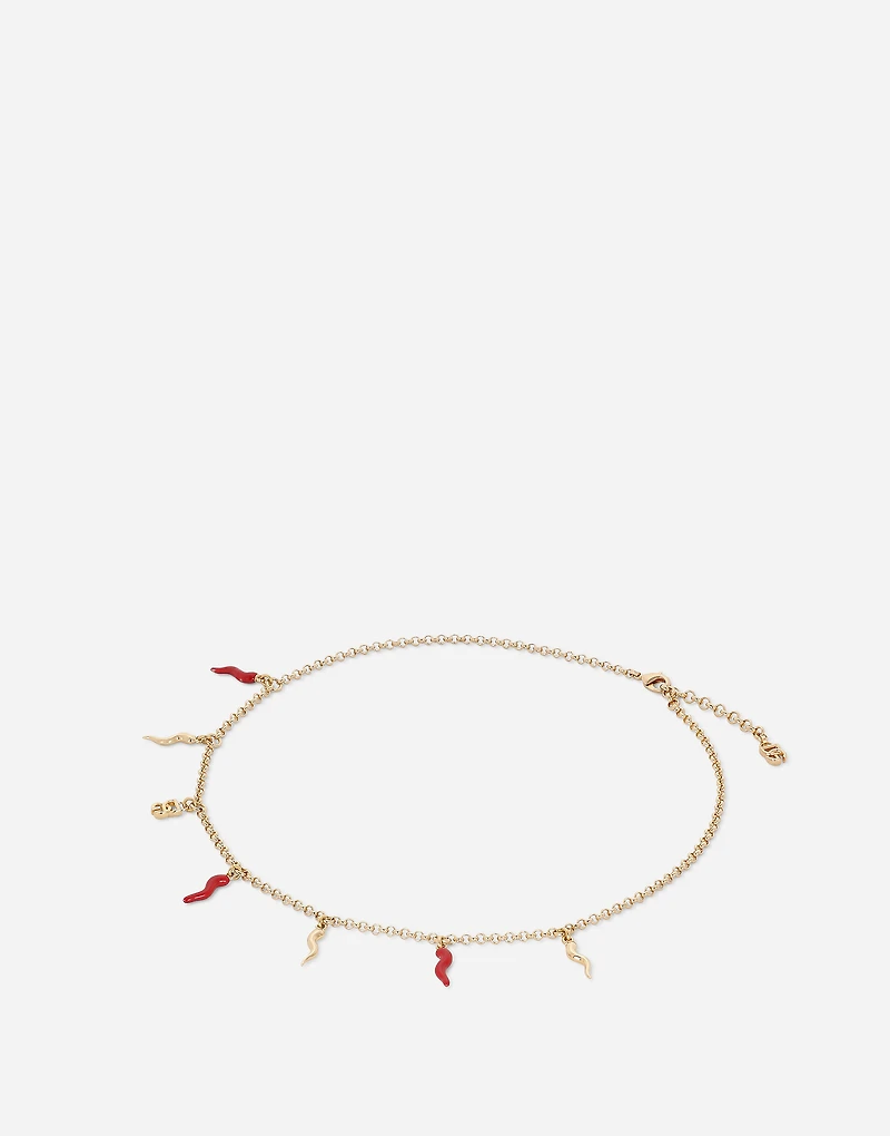 Necklace with DG logo and horn charms