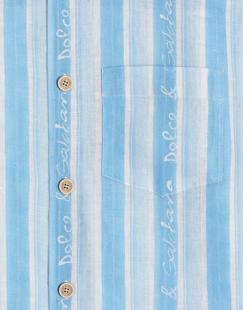 Fabric shirt with striped print