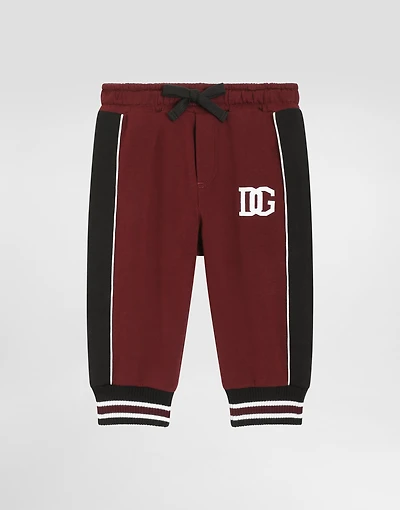 Fleece trousers with embroidered applications