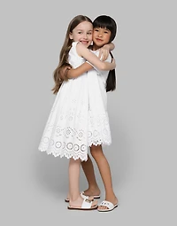 Poplin and broderie anglaise dress