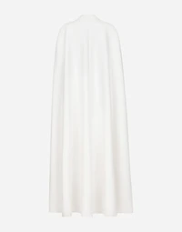 Double-breasted wool cape