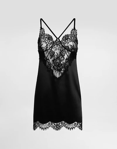 Satin and lace slip