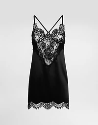 Satin and lace slip