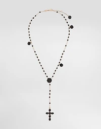  Sicily Rosary Necklace
 18-carat yellow gold, black sapphires and black jade