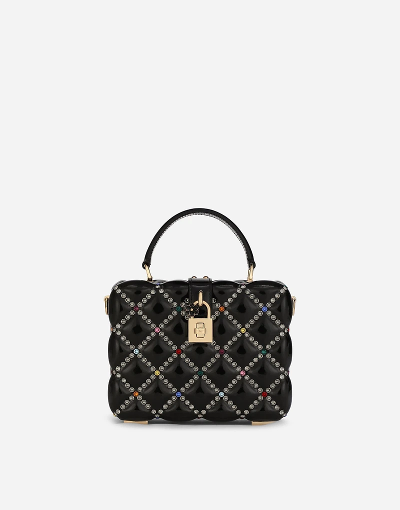 Resin Dolce Box bag with rhinestones