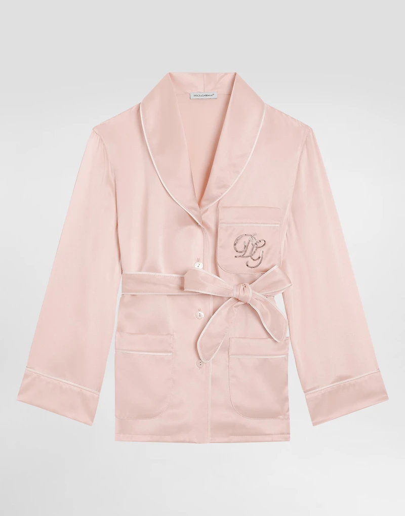 Silk satin vanity shirt