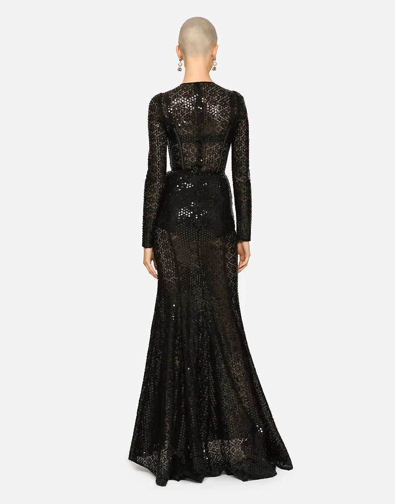 Long sequined mermaid dress