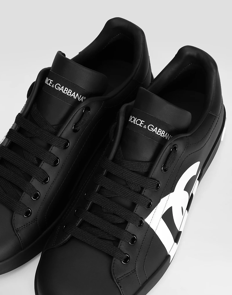 Calfskin nappa Portofino sneakers with DG logo print