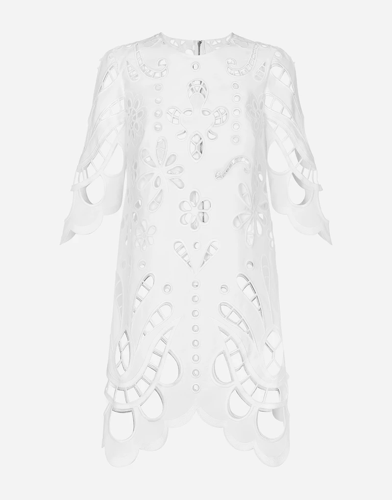Cotton midi dress with cut-out detailing