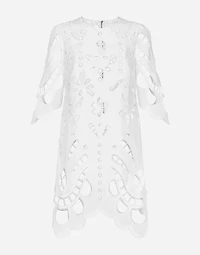 Cotton midi dress with cut-out detailing