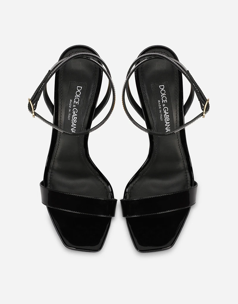 Patent leather sandals with 3.5 heel
