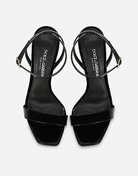 Patent leather sandals with 3.5 heel