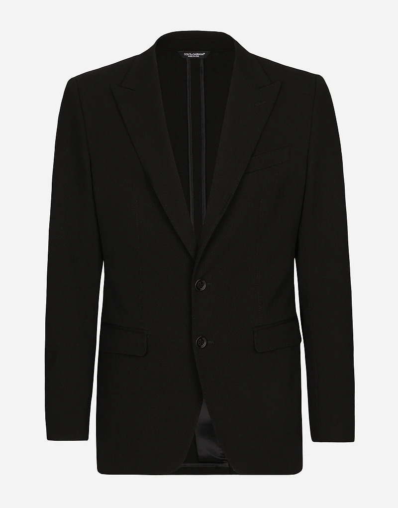 Single-breasted stretch cotton Taormina-fit jacket