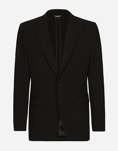 Single-breasted stretch cotton Taormina-fit jacket