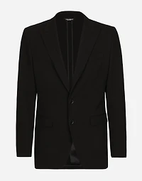 Single-breasted stretch cotton Taormina-fit jacket