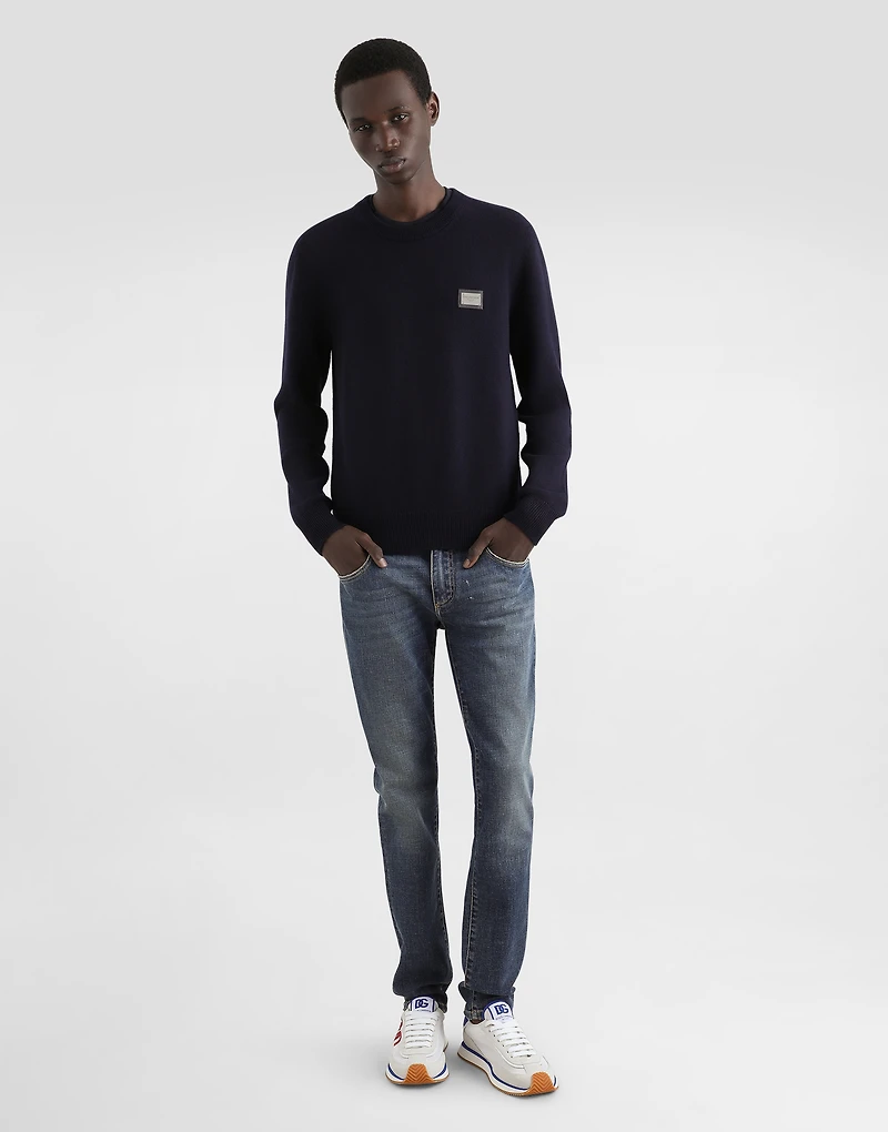 Light blue wash skinny stretch jeans