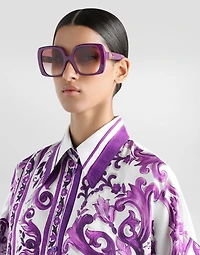 Majolica-print twill shirt