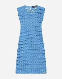 Short sleeveless crochet dress