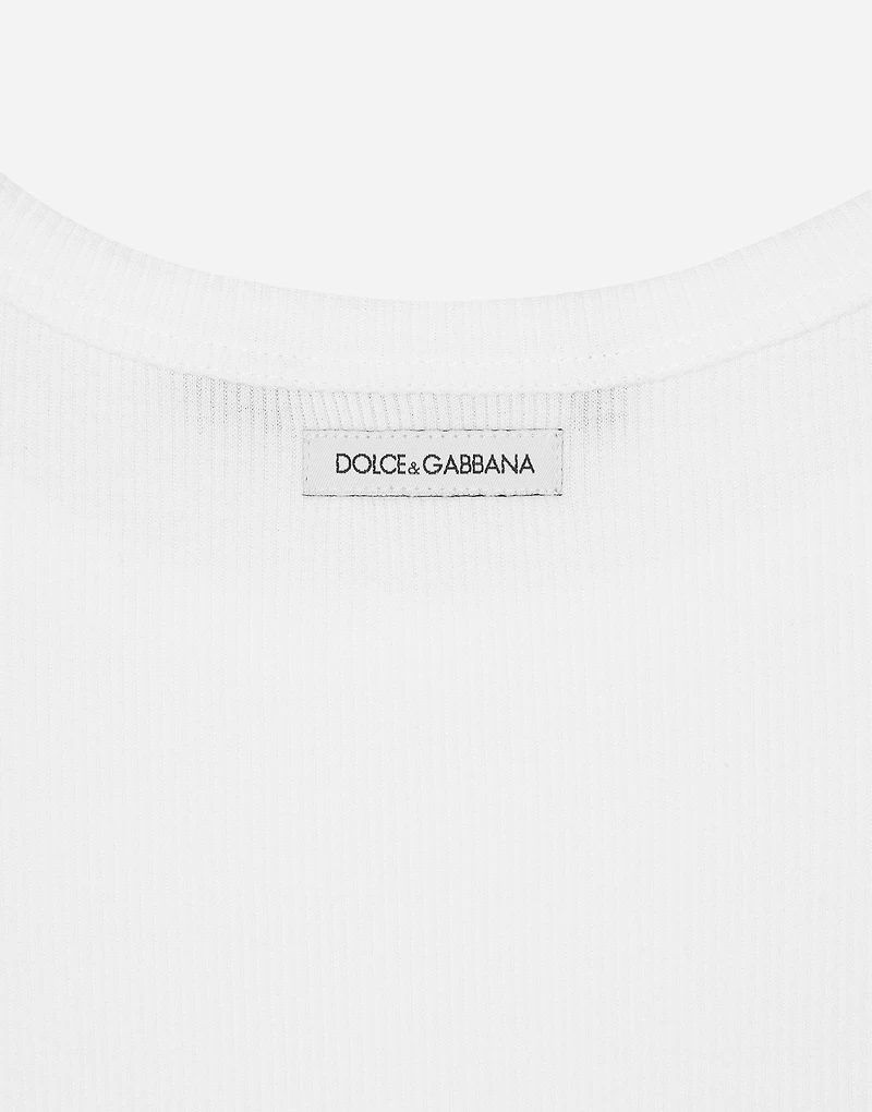Fine-rib cotton singlet