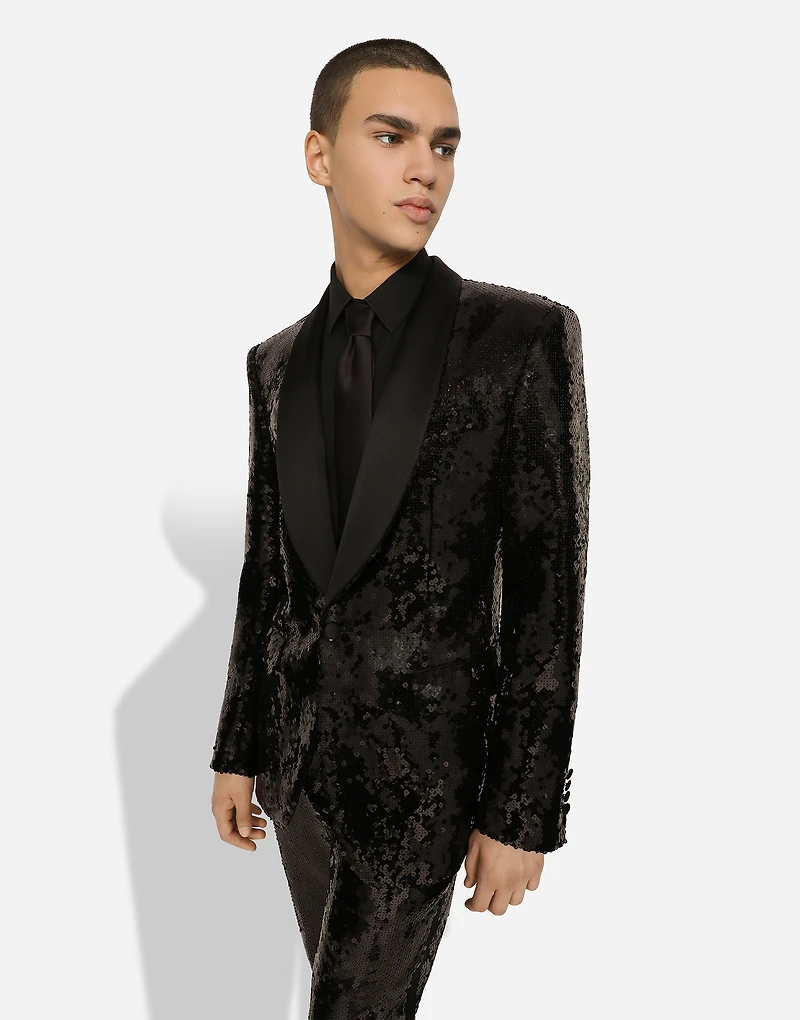 Sequined single-breasted Sicilia-fit tuxedo suit